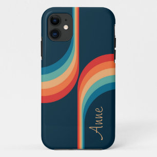 Capa Para iPhone 11 Arcos coloridos no estilo retrô