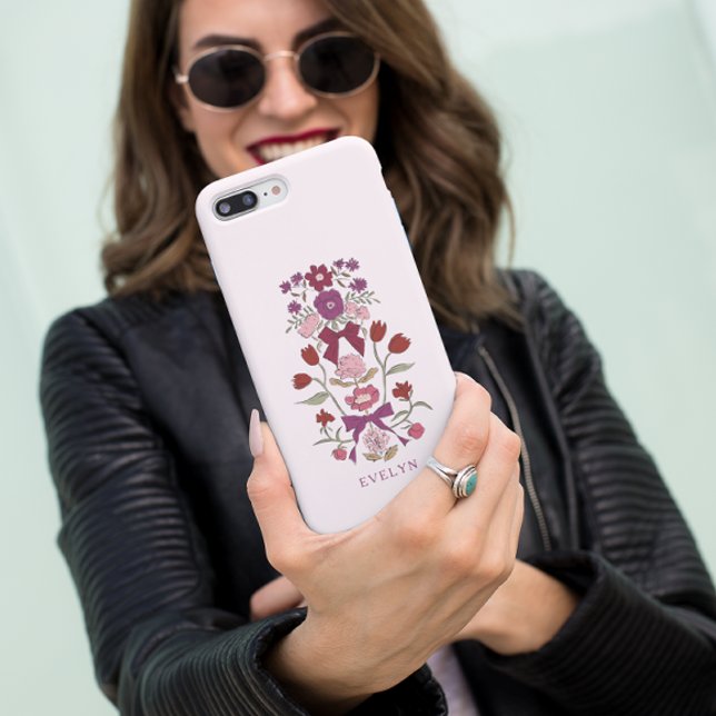 Capa Para iPhone 11 Arcos e Blossomas Magenta Floral (Criador carregado)