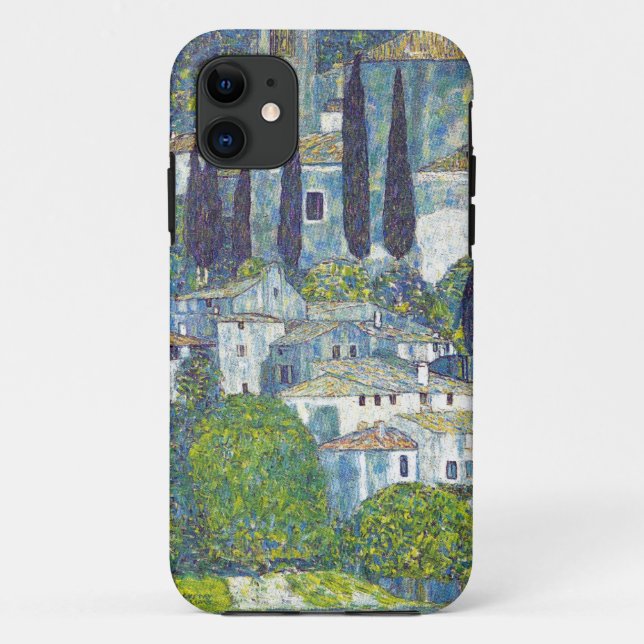 Capa Para iPhone 11 Arquitectura da cidade do azul de Klimt (Verso)