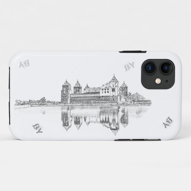 Capa Para iPhone 11 Arquitetura do castelo de Mir da Bielorrússia М и  (Verso (horizontal))