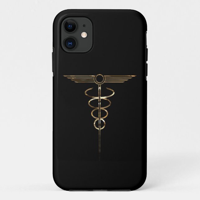 Capa Para iPhone 11 Art Deco Caduceus (Verso)
