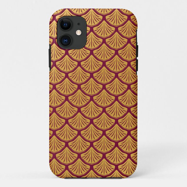Capa Para iPhone 11 Art Deco Scales da Sereia - Magenta (Verso)