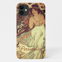 Art nouveau Alphonse Mucha elegante vintage mulher