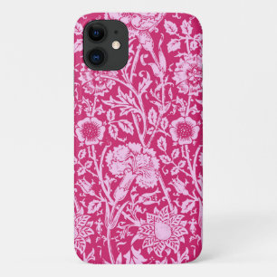 Capa Para iPhone 11 Art Nouveau Carnação Damask, Fuchsia Rosa