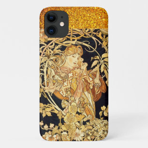 Capa Para iPhone 11 Art nouveau mulher com flores