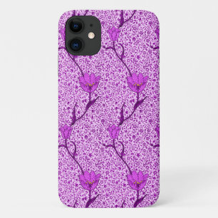 Capa Para iPhone 11 Art Nouveau Tulip Damask, Violet e Orchid