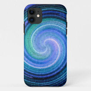 Capa Para iPhone 11 Arte abstracta espiral azul 2