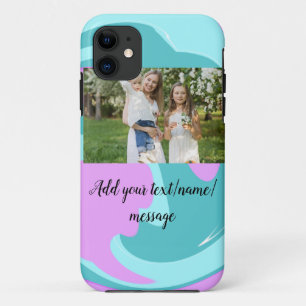 Capa Para iPhone 11 arte aquarela simples minimalista adicione sua fot