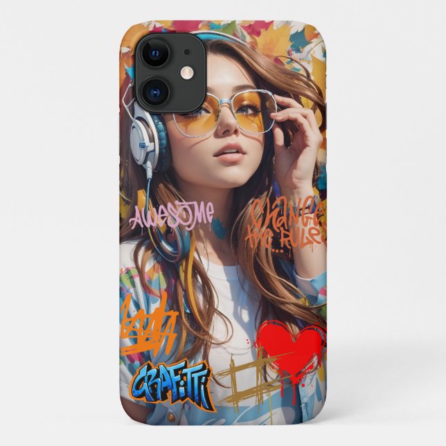 Capa Para iPhone 11 Arte artística personalizada e bonitinha (Verso)