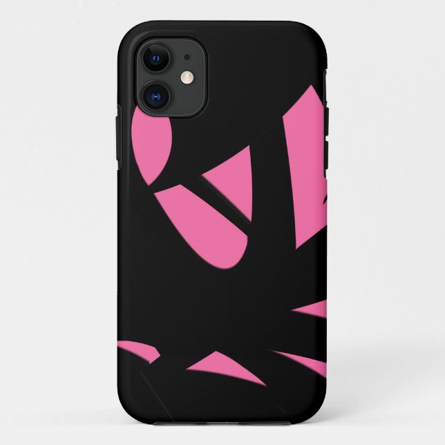 Capa Para iPhone 11 Arte Contemporânea Rosa / Preto (Verso)