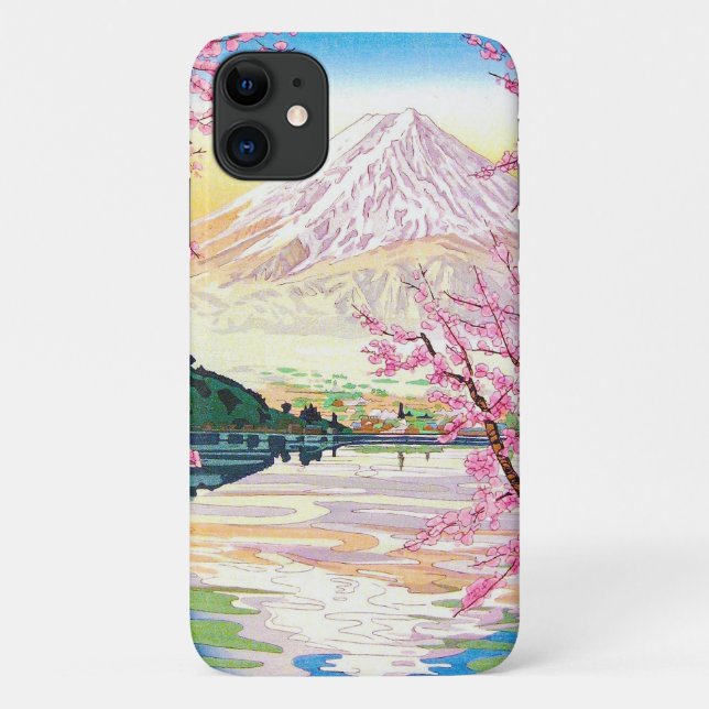 Capa Para iPhone 11 Arte de cerejeira fuji primavera do Japão Legal (Verso)