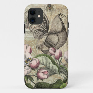 Capa Para iPhone 11 Arte de Colagem de Jardim com Galo Vintage: País F
