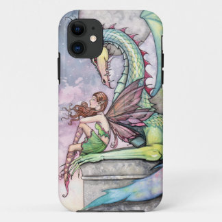 Capa Para iPhone 11 Arte de Fantasia Gótica de Fada e Dragão