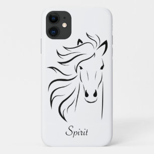 Capa Para iPhone 11 Arte de imagem de silhueta de cavalo moderno em br