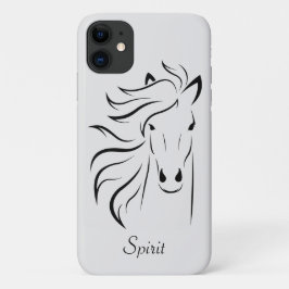 Capa Para iPhone 11 Arte de imagem de silhueta de cavalo moderno em ci