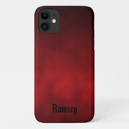 Capa Para iPhone 11 Arte de Ombre Gótica Personalizada Vermelha e Pret