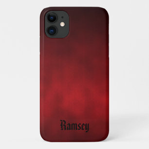 Capa Para iPhone 11 Arte de Ombre Gótica Personalizada Vermelha e Pret