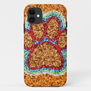 Capa Para iPhone 11 Arte de Pata de Cães com Poli Baixa