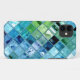 Capa Para iPhone 11 Arte de vidro do azulejo de mosaico da cerceta do (Back (Horizontal))
