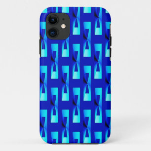 Capa Para iPhone 11 Arte Deco Geométrico Metálico - Azul Cobalto
