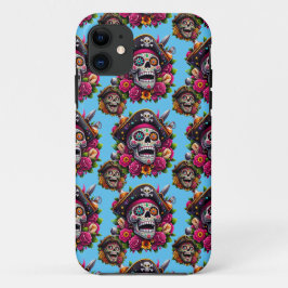 Capa Para iPhone 11 Arte do Crânio do Açúcar - Caveira Pirata Jolly (A