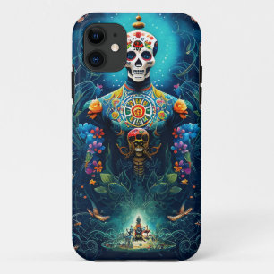 Capa Para iPhone 11 Arte do Crânio do Açúcar - Descubra a Beleza