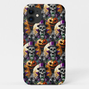 Capa Para iPhone 11 Arte do Crânio do Açúcar - Dia das Bruxas da Meia-