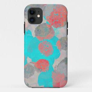 Capa Para iPhone 11 Arte do vermelho azul do teste padrão romântico