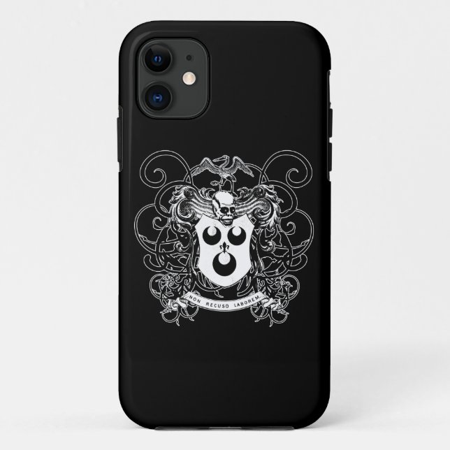 Capa Para iPhone 11 Arte do Voodoo preto e branco (Verso)
