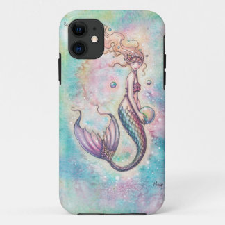 Capa Para iPhone 11 Arte Fantasia de Sereia Arco-Íris