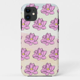 Capa Para iPhone 11 Arte Flor do Lotus Rosa
