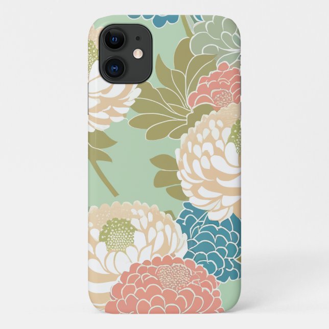 Capa Para iPhone 11 Arte Floral Japonesa (Verso)