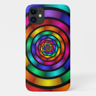 Capa Para iPhone 11 Arte Fractal Arredondada e Psicodélica Colorida Mo