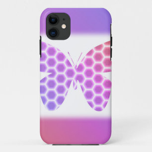 Capa Para iPhone 11 Arte geométrica roxa da borboleta do rosa colorid