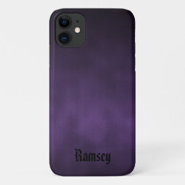 Capa Para iPhone 11 Arte Gótica Pessoalizada Violeta e Preta