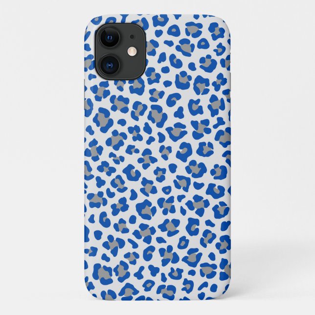 Capa Para iPhone 11 Arte gráfica azul e branca (Verso)