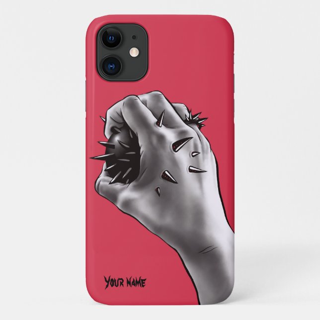 Capa Para iPhone 11 Arte Horror Apunhalada Nome Gótico (Verso)