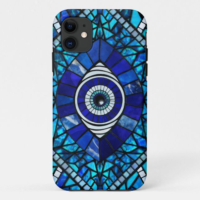 Capa Para iPhone 11 Arte Mosaica Amuleta mau (Verso)