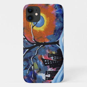 Capa Para iPhone 11 Arte original da árvore e luzes da cidade