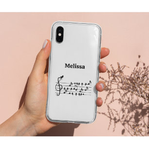 Capa Para iPhone 11 Arte Personalizada de Clave de Sol de Pássaro Cant