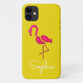 Capa Para iPhone 11 Arte-pop única rosa flamingo