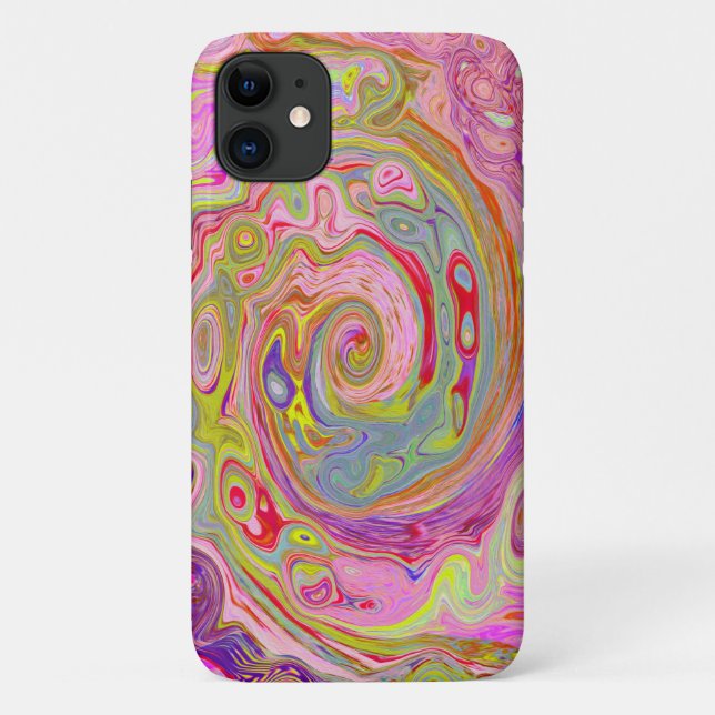 Capa Para iPhone 11 Arte retrógrada, amarela e Abstrato magenta (Verso)