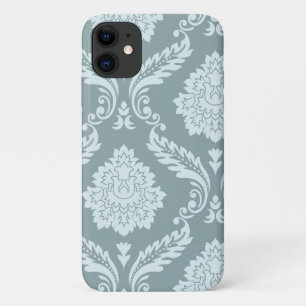 Capa Para iPhone 11 Arte Rococó Damask I Azul Ovo de Pato+Turquesa