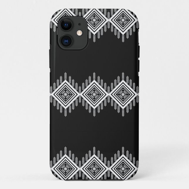 Capa Para iPhone 11 Arte Tribal Negra (Verso)