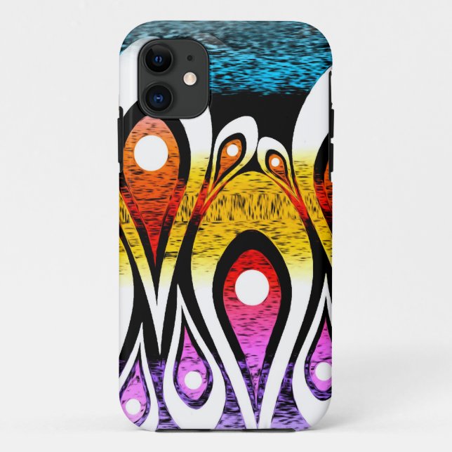 Capa Para iPhone 11 Artesanato de Gotículas Psicodélicas (Verso)