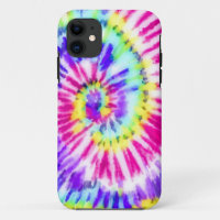 Artsy Neon Rainbow Tie Dye Watercolor Patterno