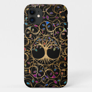 Capa Para iPhone 11 Árvore da vida - Yggdrasil - folhas coloridas
