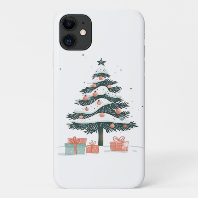 Capa Para iPhone 11 árvore de Natal (Verso)