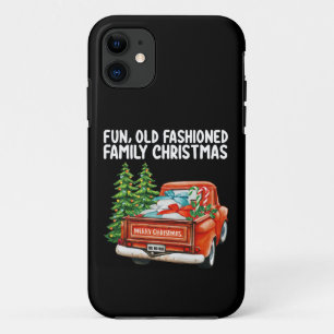 Capa Para iPhone 11 Árvore de Natal de Caminhão de Família Antiga e Di