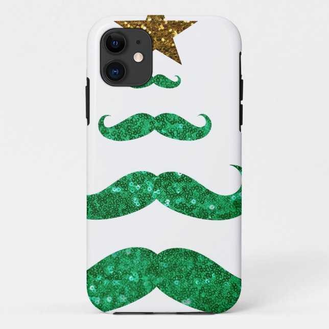 Capa Para iPhone 11 árvore de natal do bigode (Verso)